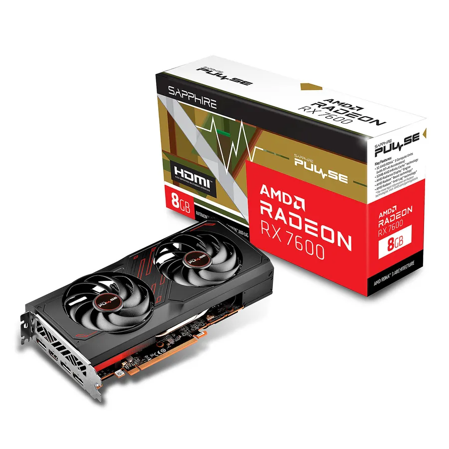 Sapphire Pulse AMD Radeon RX 7600 8GB - Carte graphique (PULSE AMD RADEON RX 7600 GAMING 8GO)