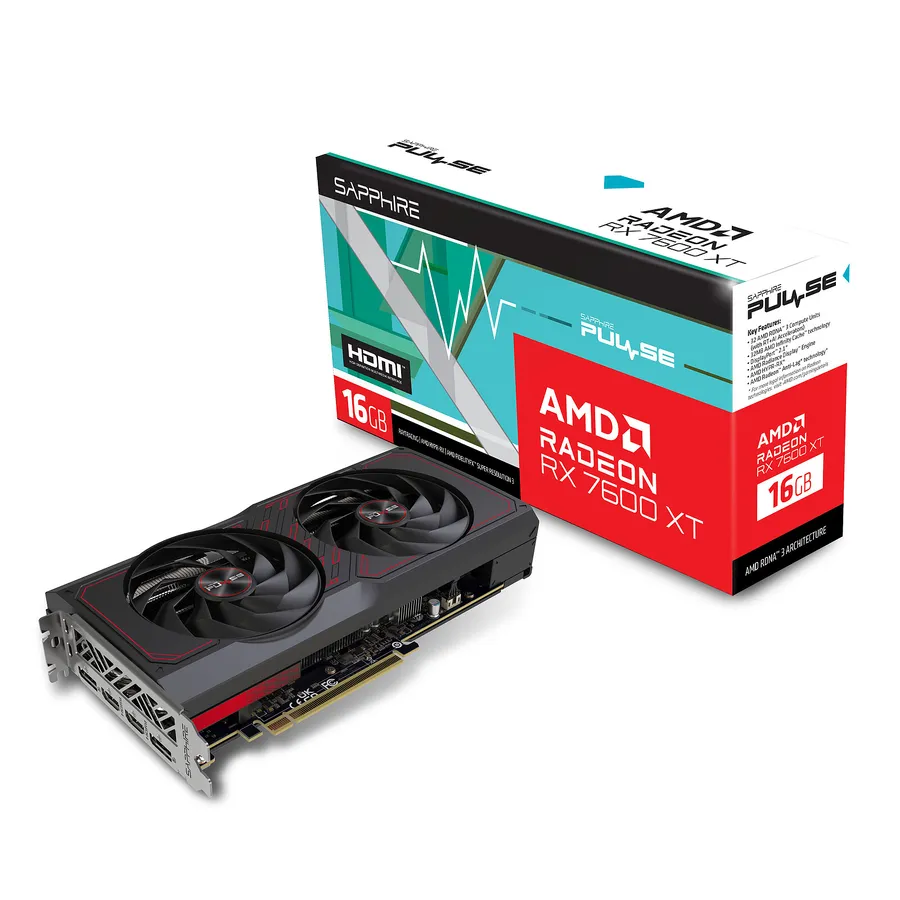 Sapphire Pulse AMD Radeon RX 7600 XT GAMING OC 16GB - Carte graphique (PULSE AMD RADEON RX 7600 XT GAMING OC)
